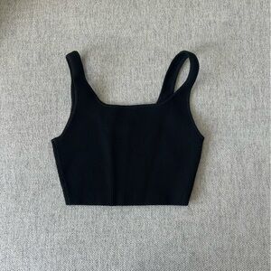 Babaton Black Knit Crop Top